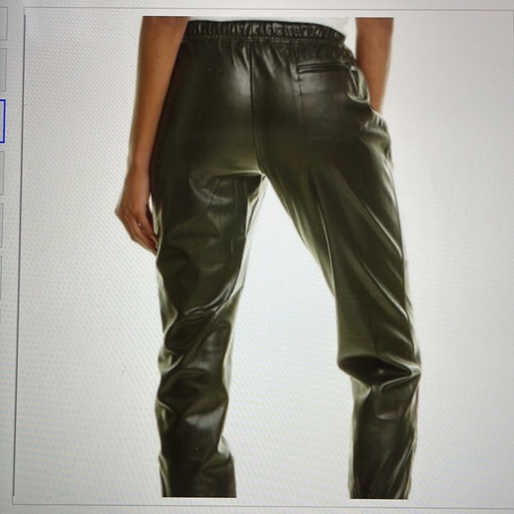 David Lerner Faux Leather Jogger Pants - Picture 3 of 8
